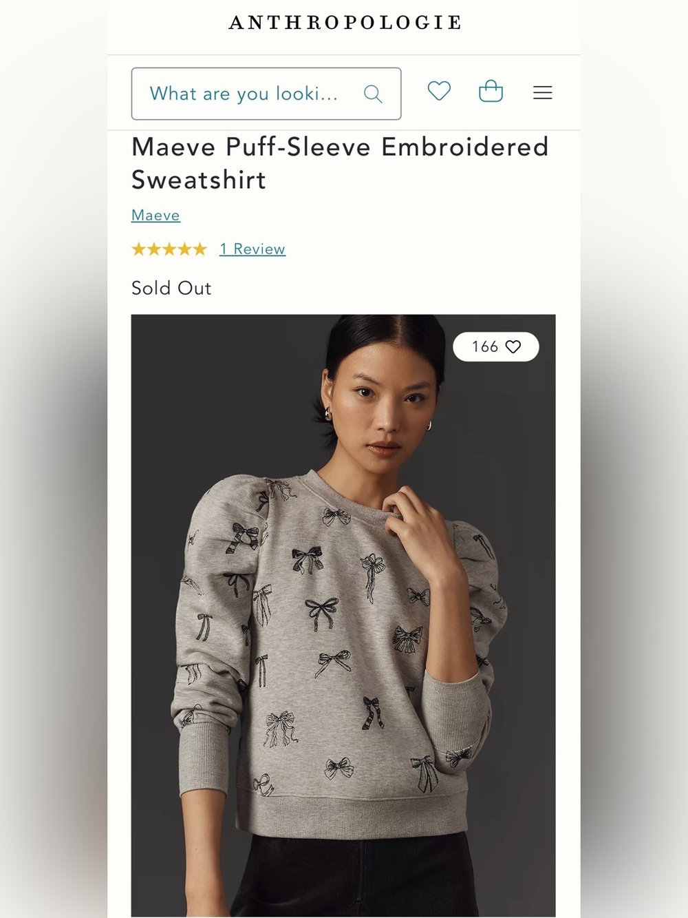 Maeve Puff-Sleeve Embroidered Sweatshirt 🎀